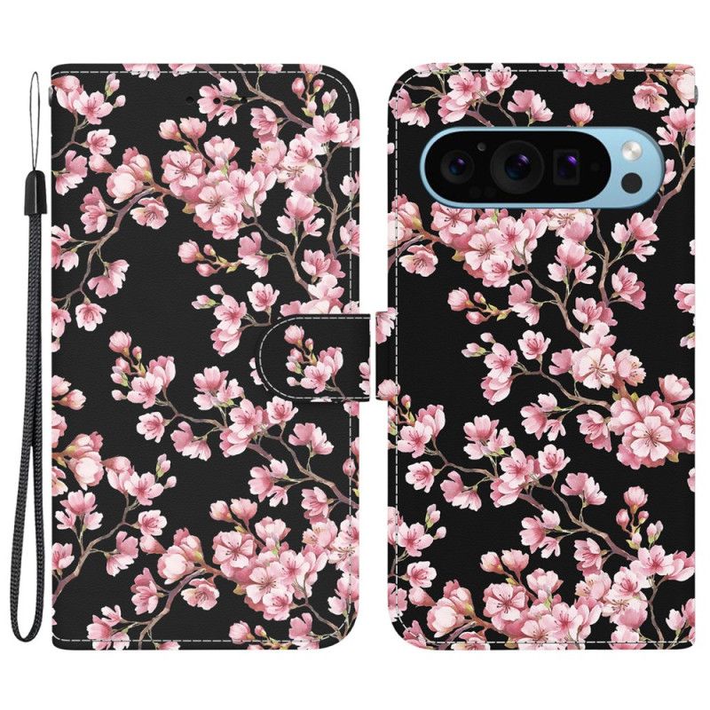 Flip Cover Google Pixel 9 Omspændte Blommeblomster