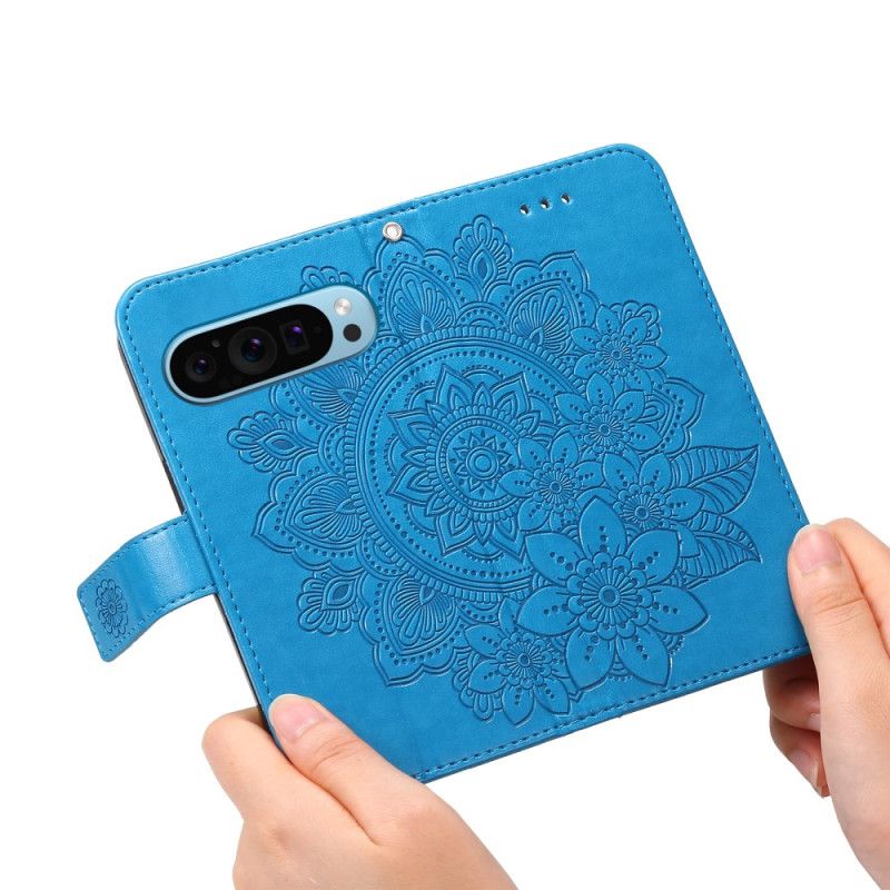 Læder Cover Google Pixel 9 Telefon Etui Imoression Mandala Med Rem