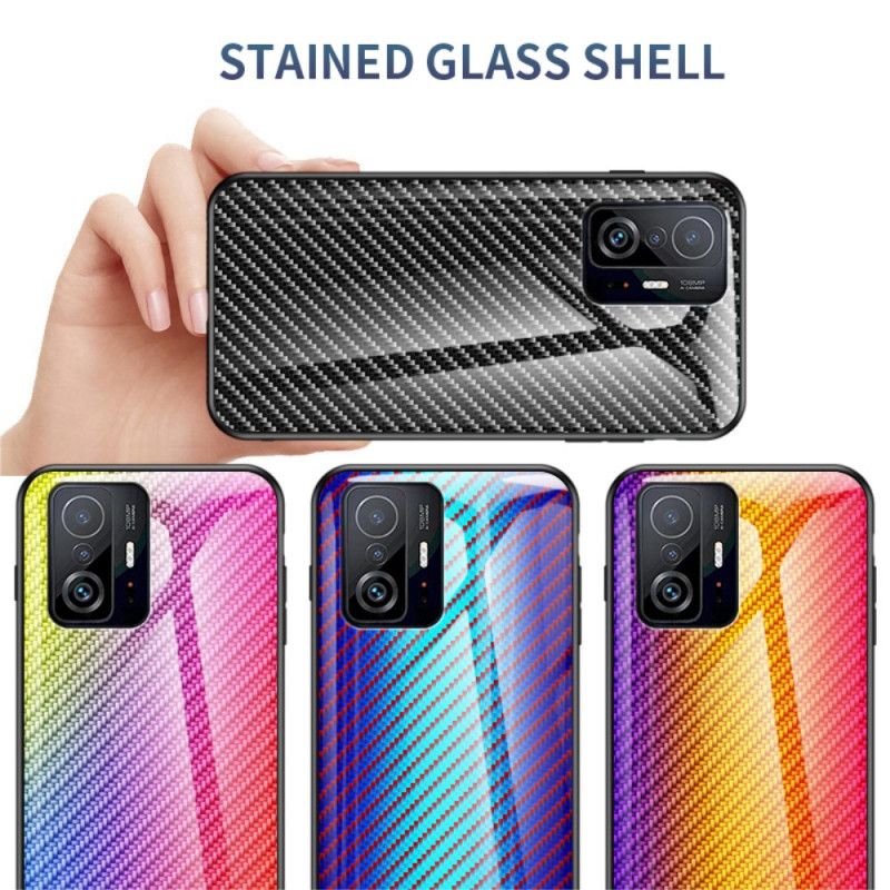 Cover Xiaomi Mi 11t / 11t Pro Carbon Fiber Hærdet Glas