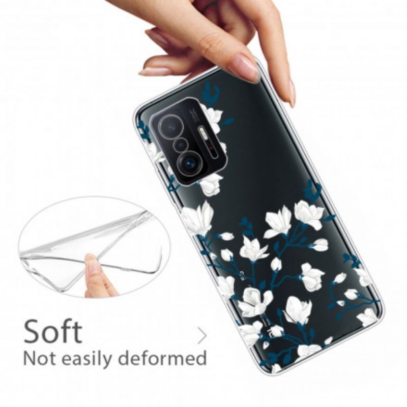 Cover Xiaomi Mi 11t / 11t Pro Hvide Blomster