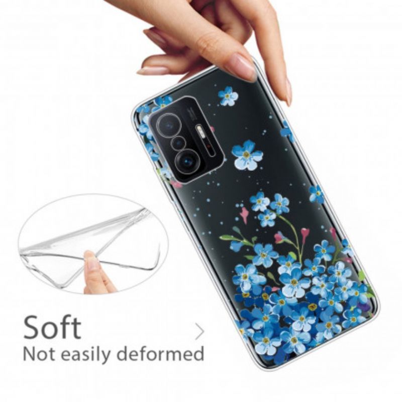 Cover Xiaomi Mi 11t / 11t Pro Telefon Etui Buket Af Blå Blomster