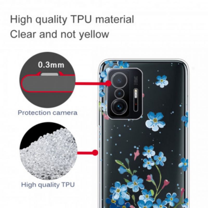 Cover Xiaomi Mi 11t / 11t Pro Telefon Etui Buket Af Blå Blomster