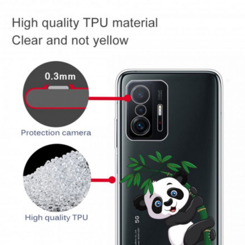 Cover Xiaomi Mi 11t / 11t Pro Telefon Etui Sømløs Panda På Bambus