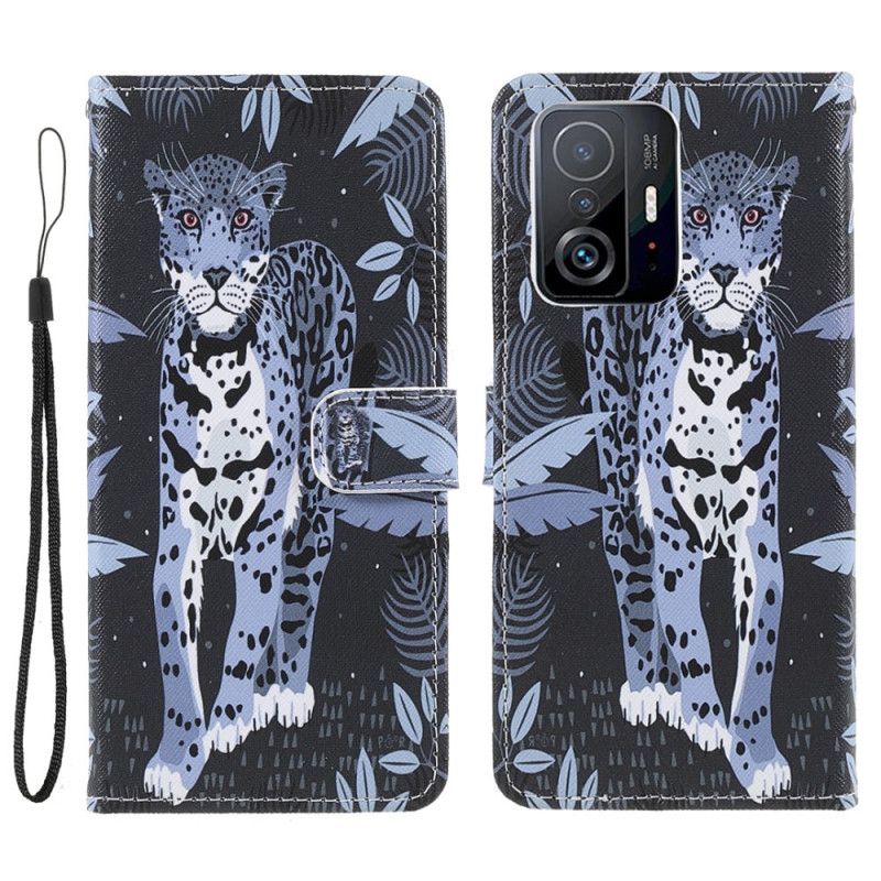 Flip Cover Til Xiaomi Mi 11t / 11t Pro Leopard Strappy