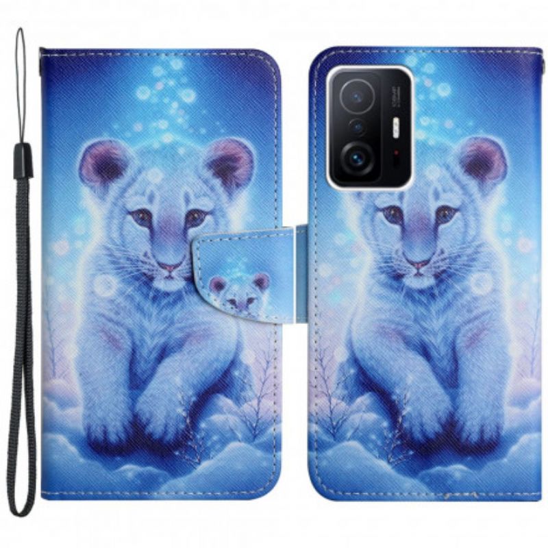 Flip Cover Til Xiaomi Mi 11t / 11t Pro Snow Tiger