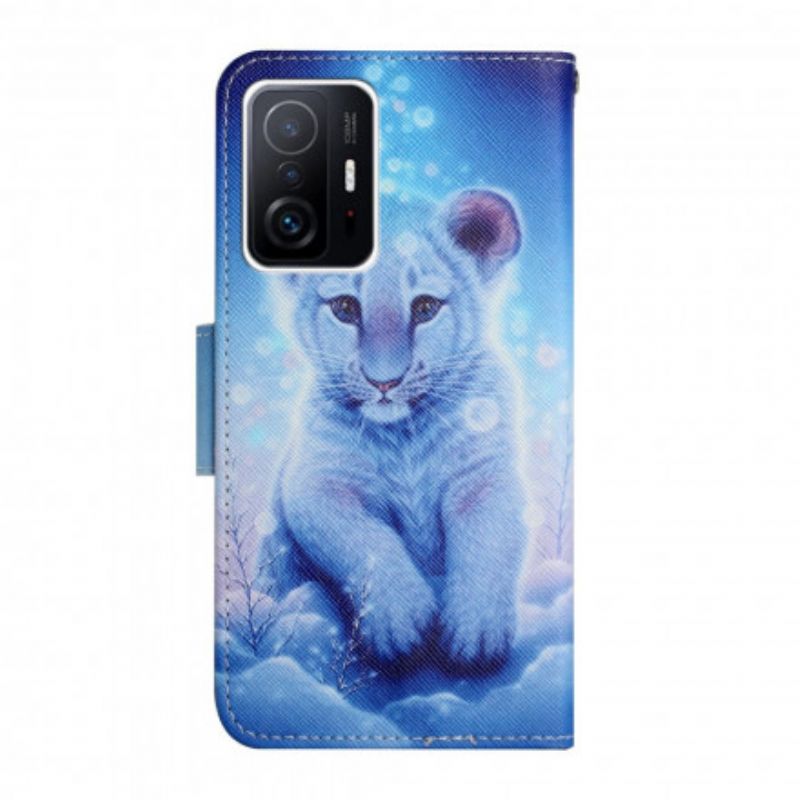 Flip Cover Til Xiaomi Mi 11t / 11t Pro Snow Tiger