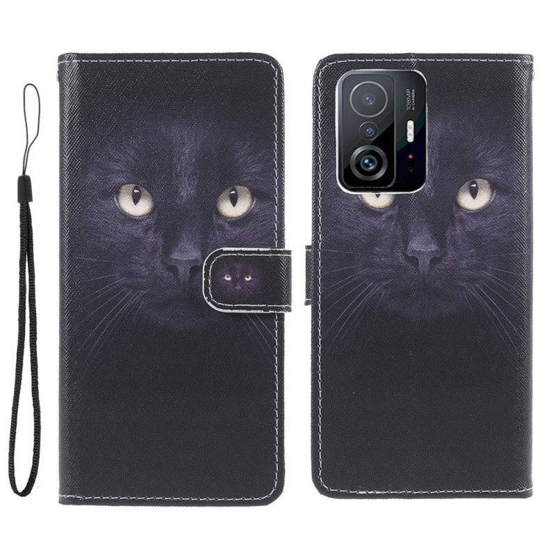 Flip Cover Xiaomi Mi 11t / 11t Pro Black Strappy Cat Eyes