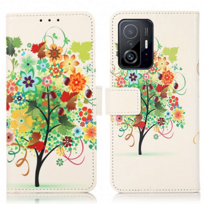 Flip Cover Xiaomi Mi 11t / 11t Pro Blomstrende Træ