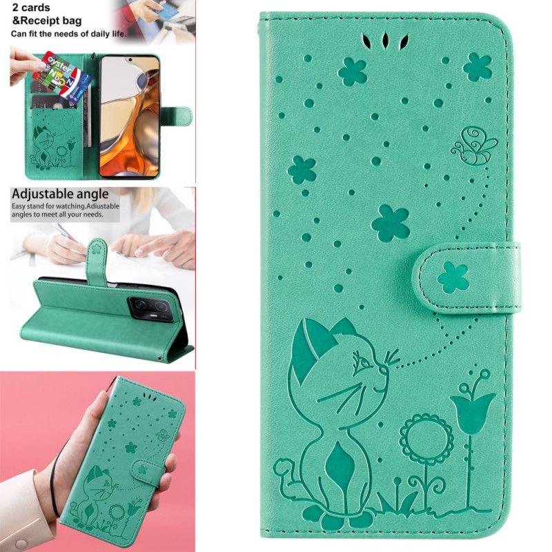 Flip Cover Xiaomi Mi 11t / 11t Pro Cat And Bee Thong