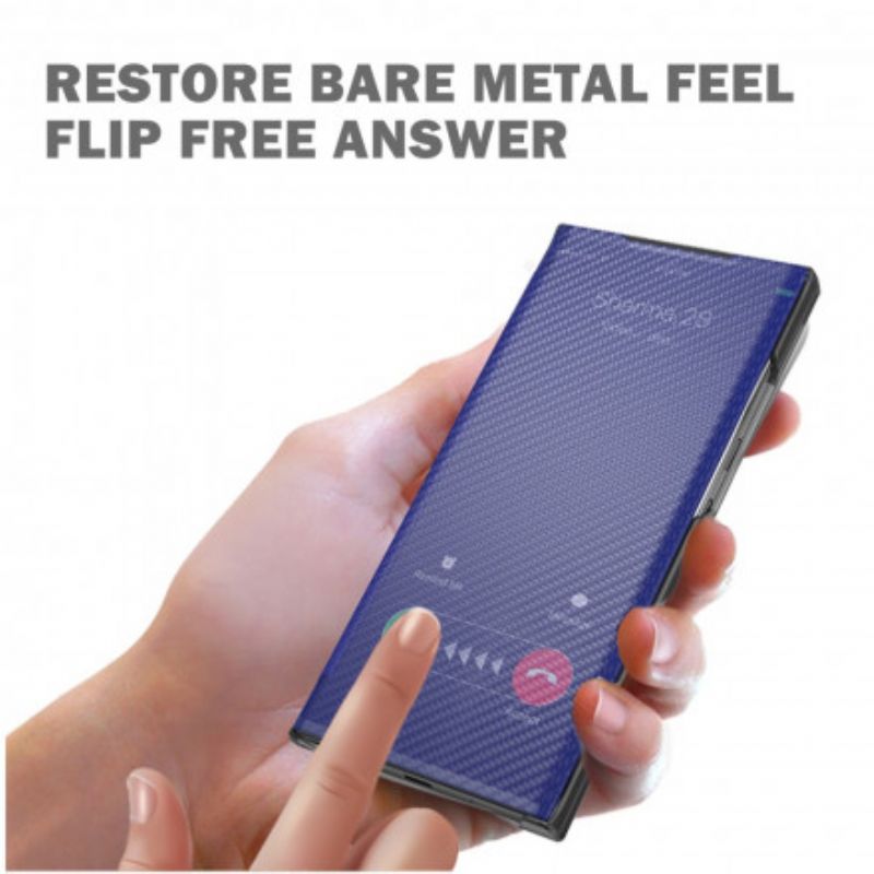 Flip Cover Xiaomi Mi 11t / 11t Pro Gennemskinnelig Kulfiber