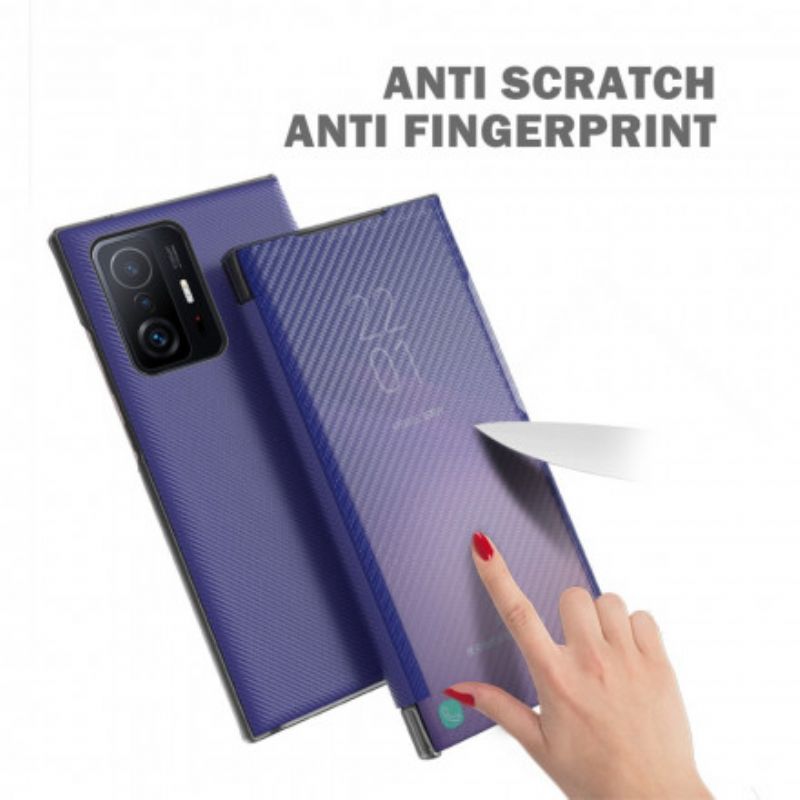 Flip Cover Xiaomi Mi 11t / 11t Pro Gennemskinnelig Kulfiber