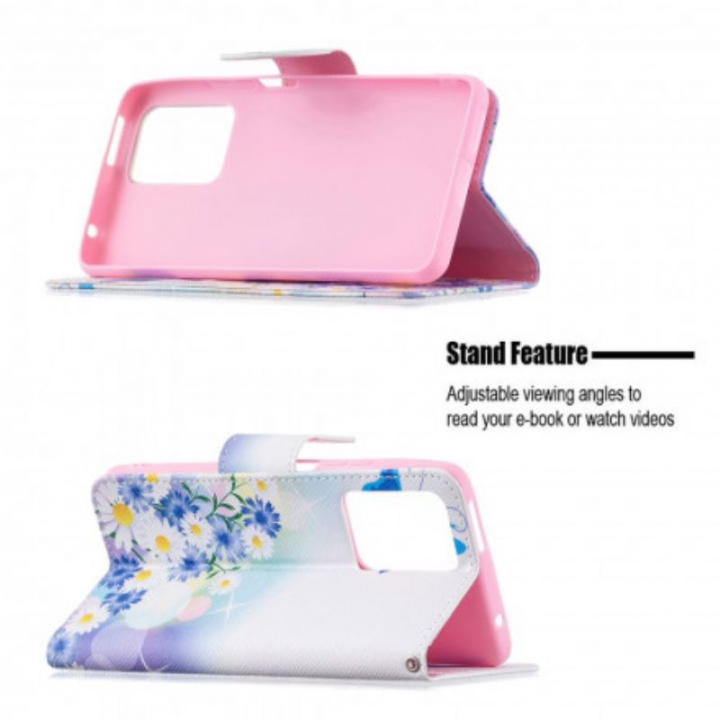 Flip Cover Xiaomi Mi 11t / 11t Pro Malede Sommerfugle Og Blomster