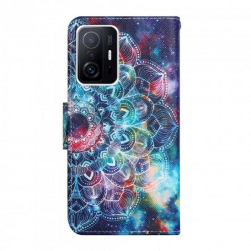 Læder Cover Xiaomi Mi 11t / 11t Pro Flashy Half Strappy Mandala