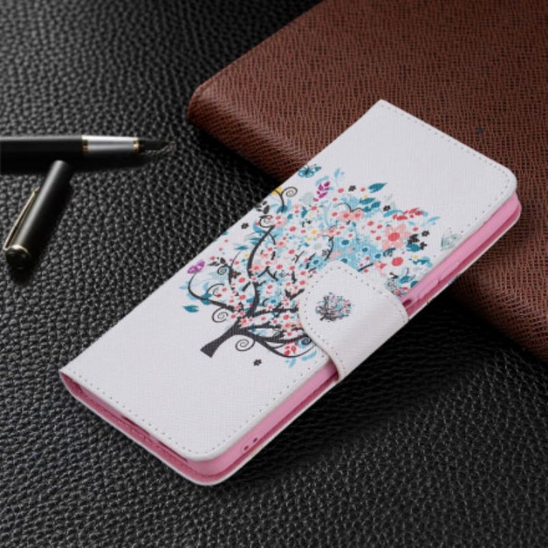 Læder Cover Xiaomi Mi 11t / 11t Pro Telefon Etui Blomstret Træ