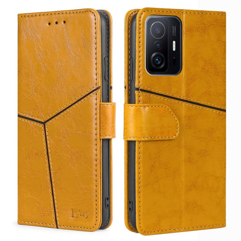 Læder Cover Xiaomi Mi 11t / 11t Pro Telefon Etui Geometrisk Lædereffekt