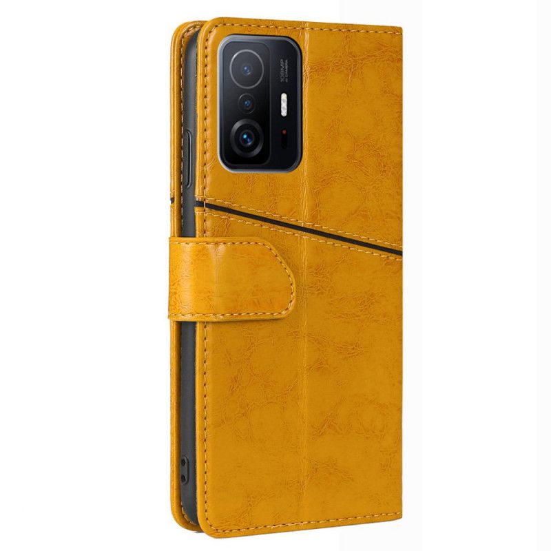 Læder Cover Xiaomi Mi 11t / 11t Pro Telefon Etui Geometrisk Lædereffekt