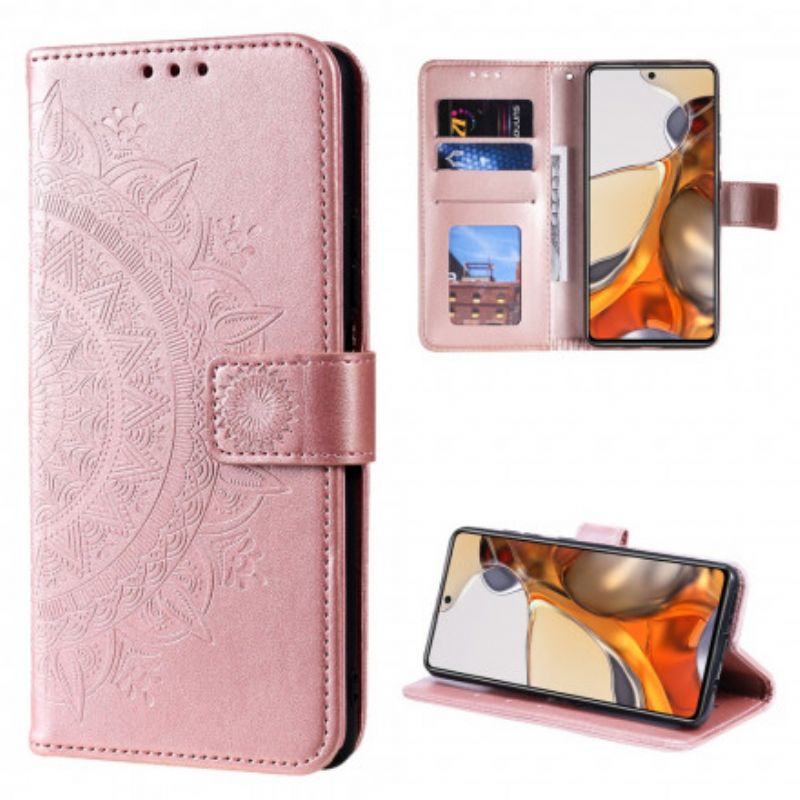 Læder Cover Xiaomi Mi 11t / 11t Pro Telefon Etui Mandala Søn