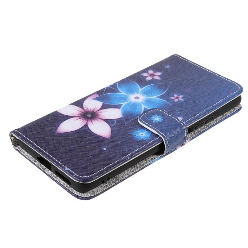 Læder Cover Xiaomi Mi 11t / 11t Pro Telefon Etui Måneblomster Med Rem