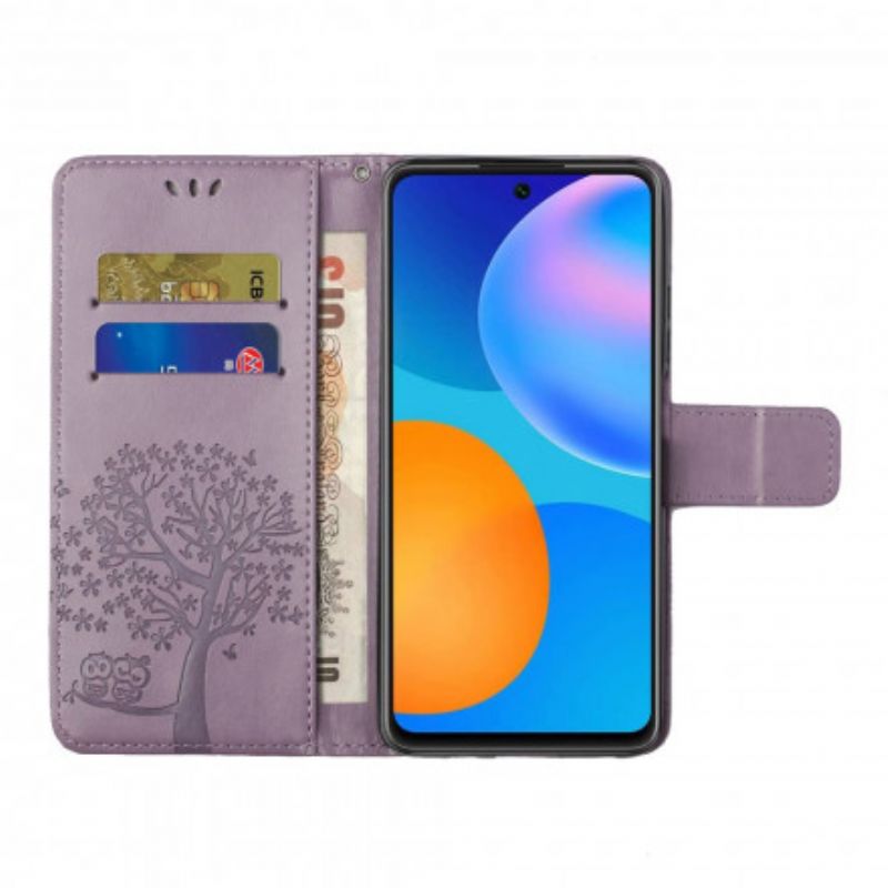 Læder Cover Xiaomi Mi 11t / 11t Pro Telefon Etui Stringtræ Og Ugler