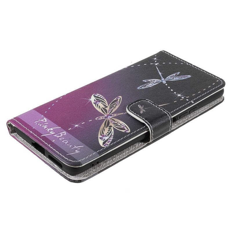 Læder Cover Xiaomi Mi 11t / 11t Pro Telefon Etui Thong Dragonflies