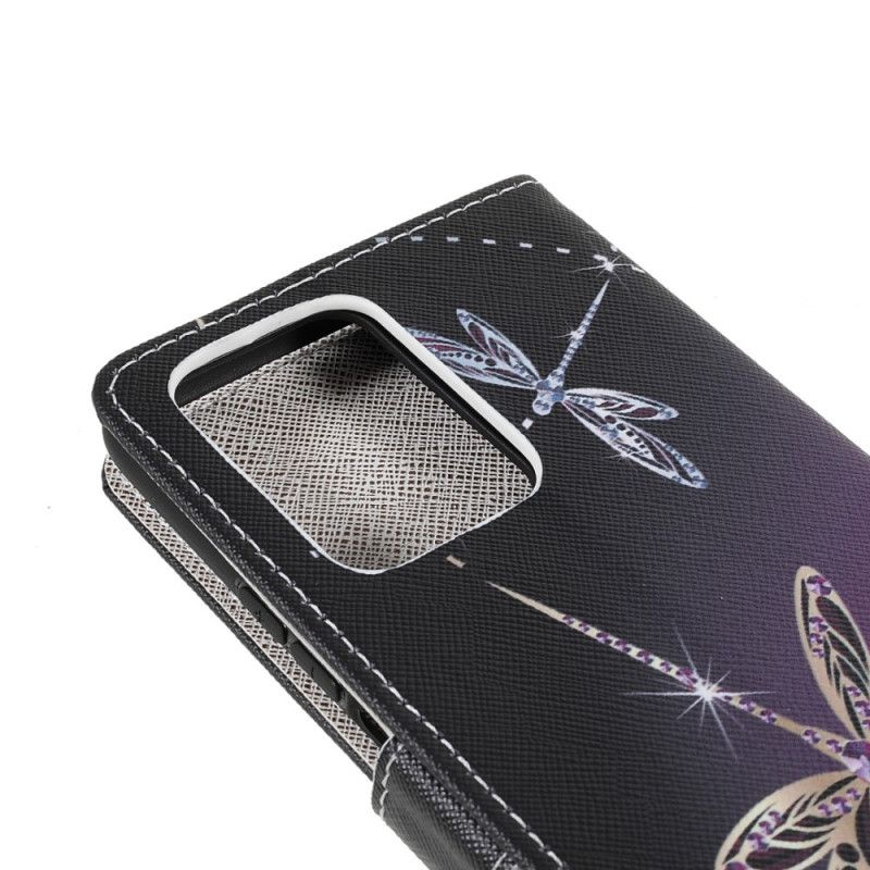 Læder Cover Xiaomi Mi 11t / 11t Pro Telefon Etui Thong Dragonflies