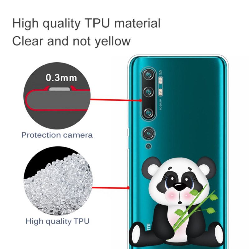 Cover for Xiaomi Mi Note 10 / 10 Pro Gennemsigtig Trist Panda