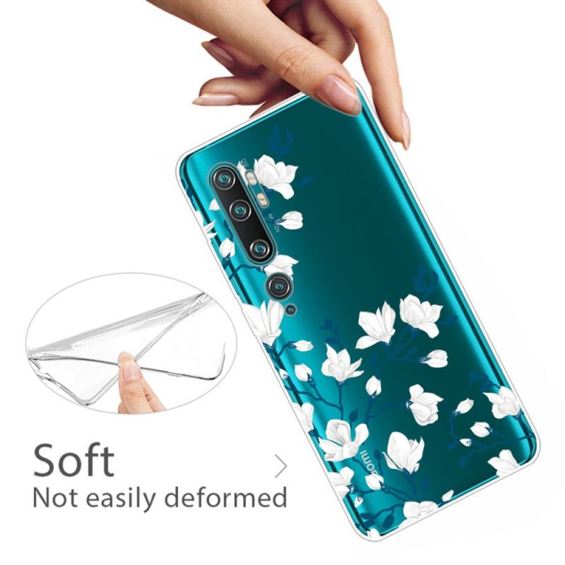 Cover for Xiaomi Mi Note 10 / 10 Pro Hvide Blomster