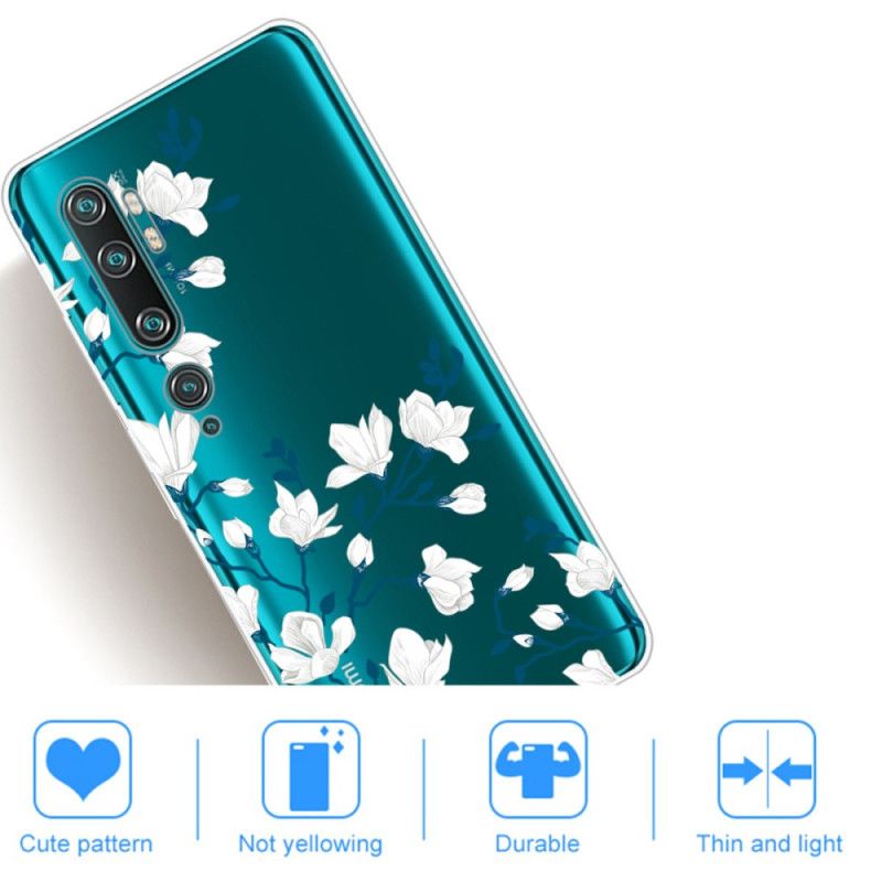 Cover for Xiaomi Mi Note 10 / 10 Pro Hvide Blomster