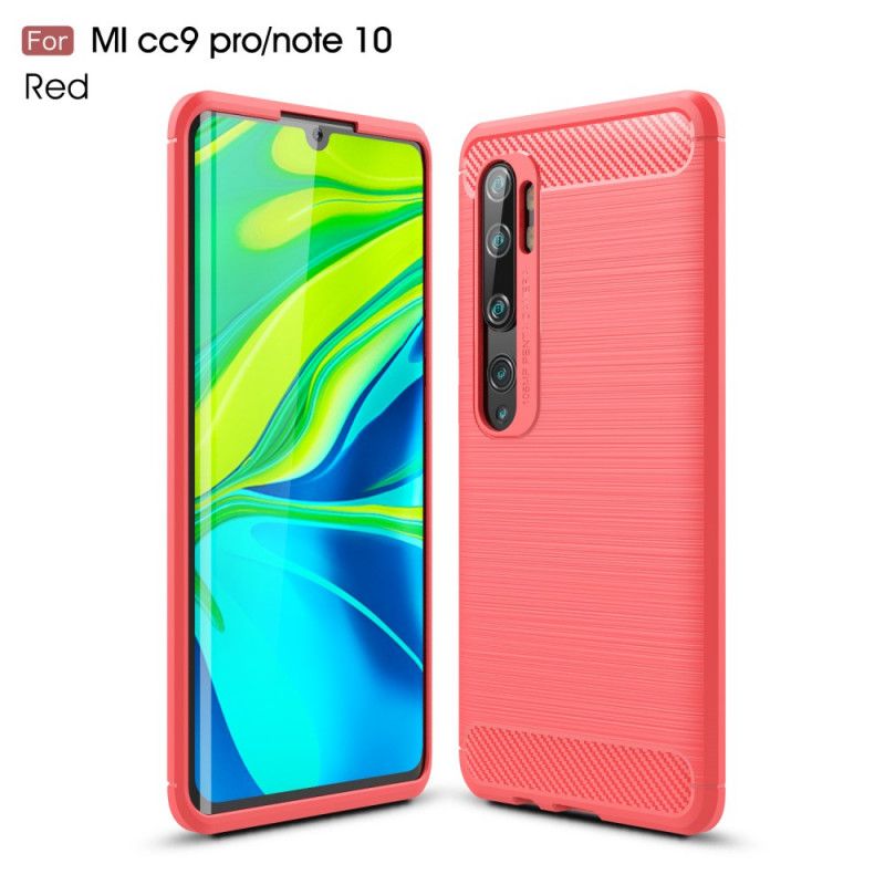 Cover for Xiaomi Mi Note 10 / 10 Pro Sort Børstet Kulfiber