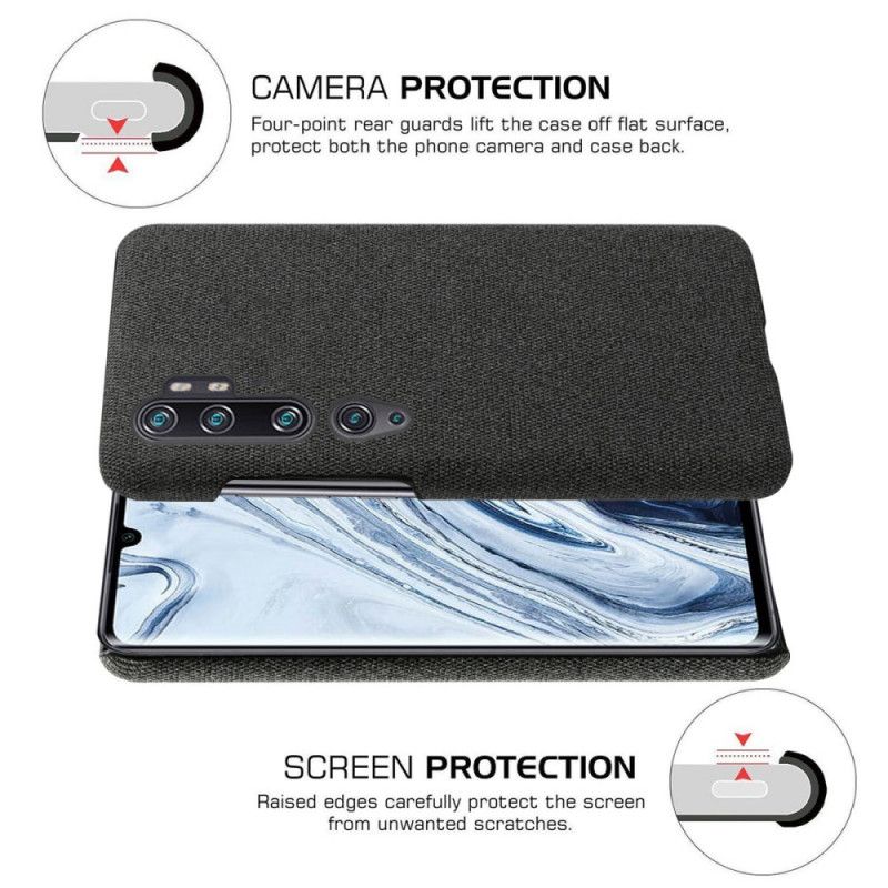 Cover for Xiaomi Mi Note 10 / 10 Pro Sort Ksq Stoftekstur