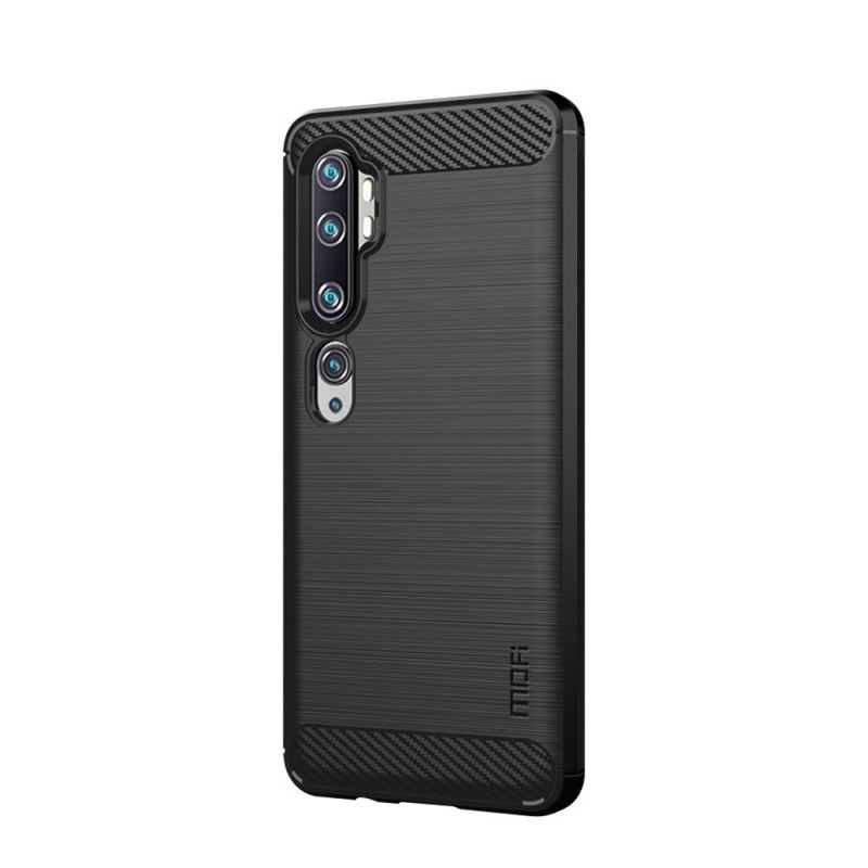 Cover for Xiaomi Mi Note 10 / 10 Pro Sort Mofi Børstet Kulfiber