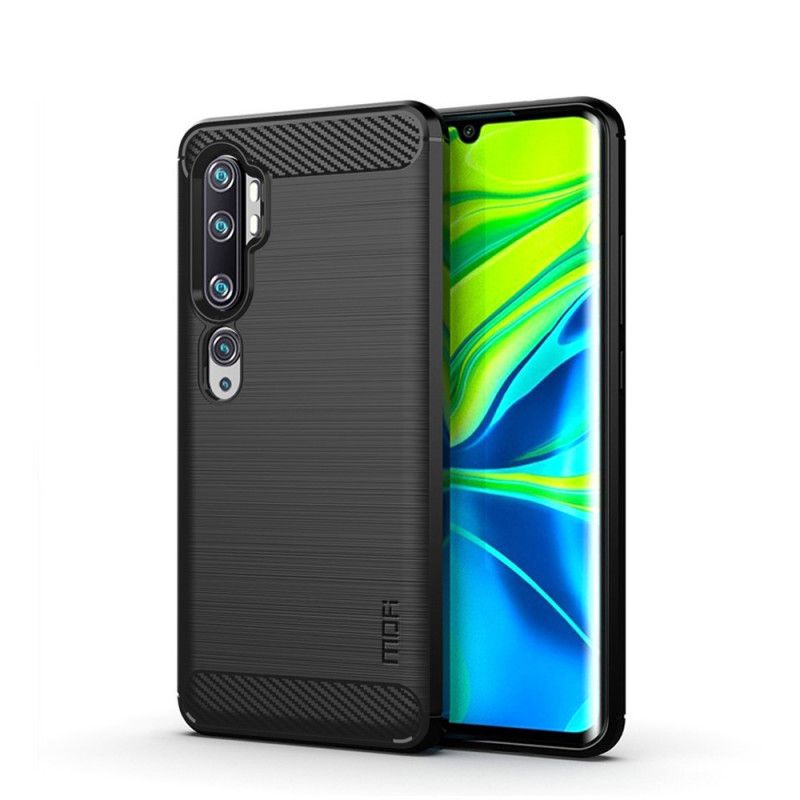 Cover for Xiaomi Mi Note 10 / 10 Pro Sort Mofi Børstet Kulfiber