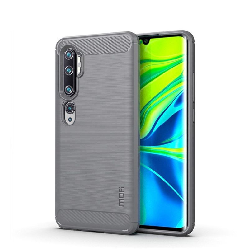 Cover for Xiaomi Mi Note 10 / 10 Pro Sort Mofi Børstet Kulfiber