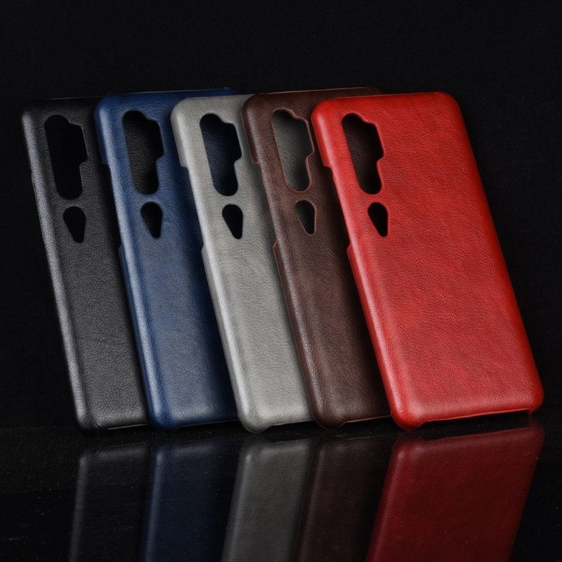 Cover for Xiaomi Mi Note 10 / 10 Pro Sort Præstationslychee-Lædereffekt