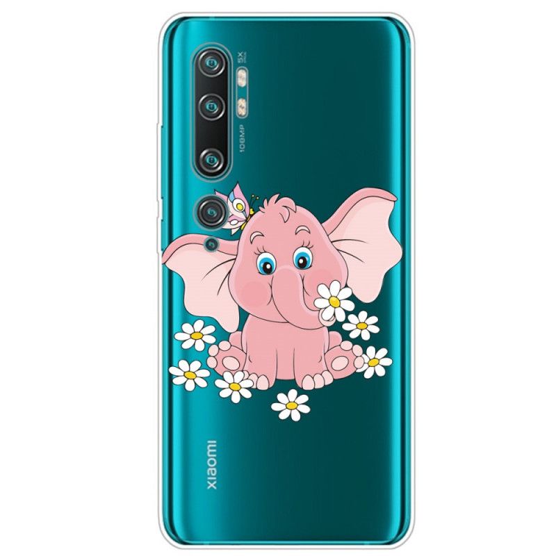 Cover Xiaomi Mi Note 10 / 10 Pro Mobilcover Gennemsigtig Lyserød Elefant