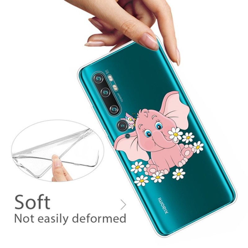 Cover Xiaomi Mi Note 10 / 10 Pro Mobilcover Gennemsigtig Lyserød Elefant