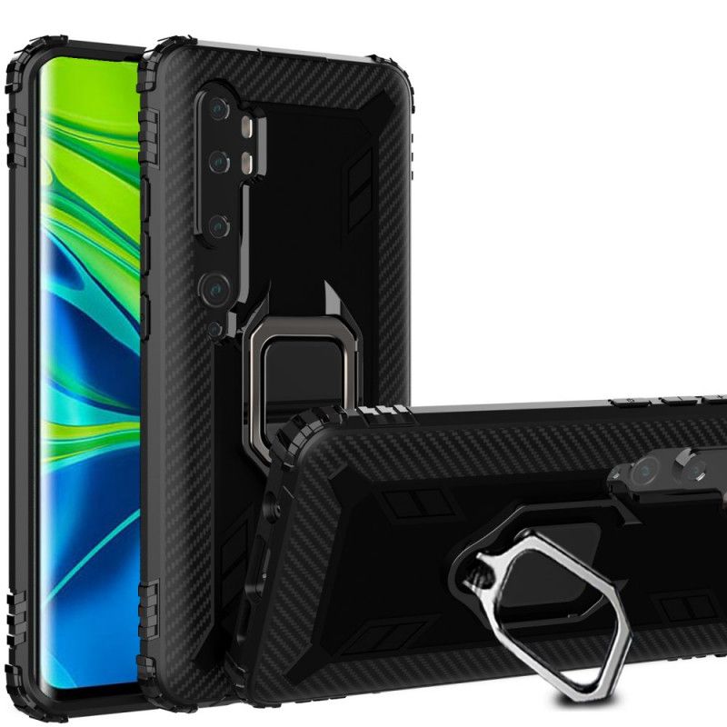 Cover Xiaomi Mi Note 10 / 10 Pro Sort Ring Og Kulfiber