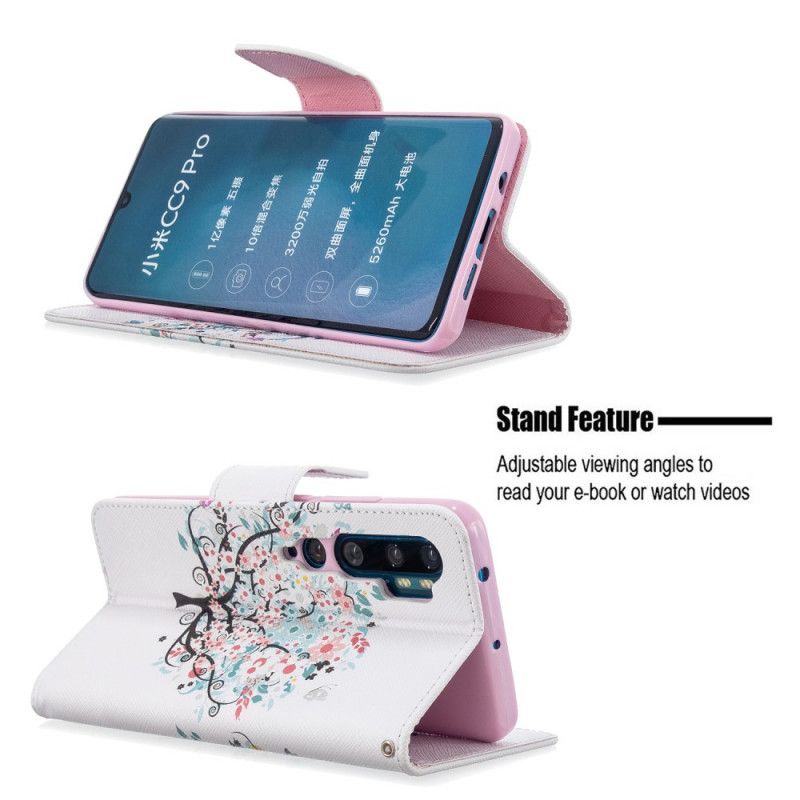 Flip Cover Læder Xiaomi Mi Note 10 / 10 Pro Blomstret Træ