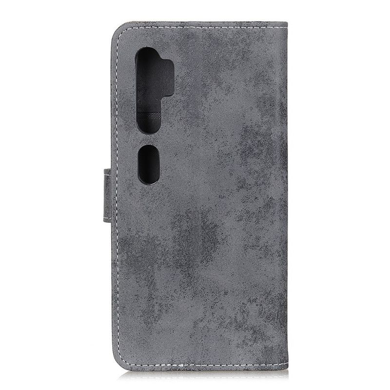 Flip Cover Læder Xiaomi Mi Note 10 / 10 Pro Grå Vintage Kunstlæder