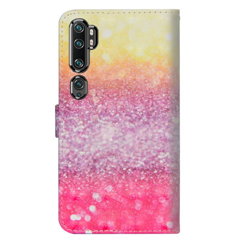 Flip Cover Læder Xiaomi Mi Note 10 / 10 Pro Magenta Glittergradient Beskyttelse