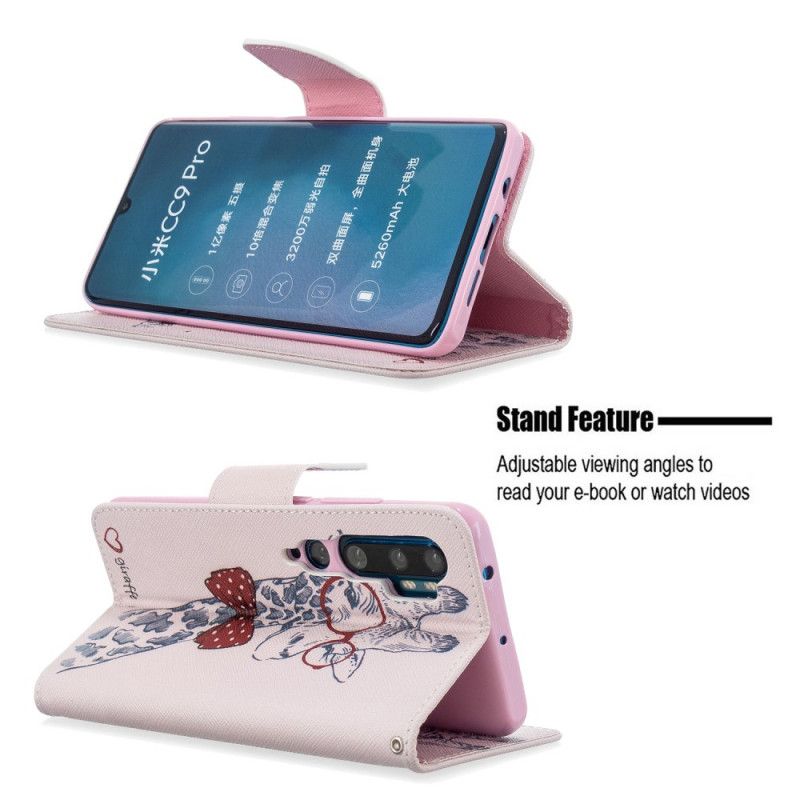 Flip Cover Læder Xiaomi Mi Note 10 / 10 Pro Nørd Giraf Beskyttelse