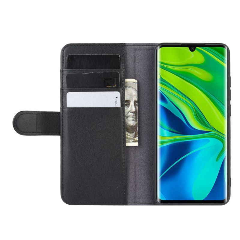 Flip Cover Læder Xiaomi Mi Note 10 / 10 Pro Sort Delt Læder Beskyttelse