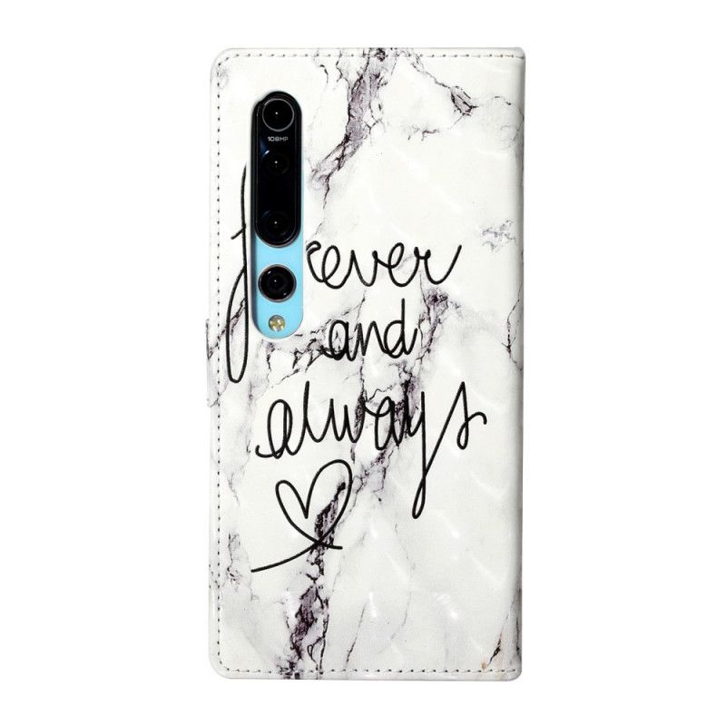 Flip Cover Xiaomi Mi Note 10 / 10 Pro Lys Spotmarmor For Evigt Og Altid