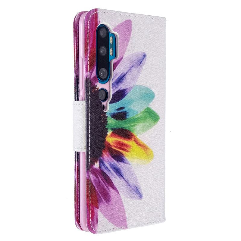 Flip Cover Xiaomi Mi Note 10 / 10 Pro Mobilcover Akvarelblomst