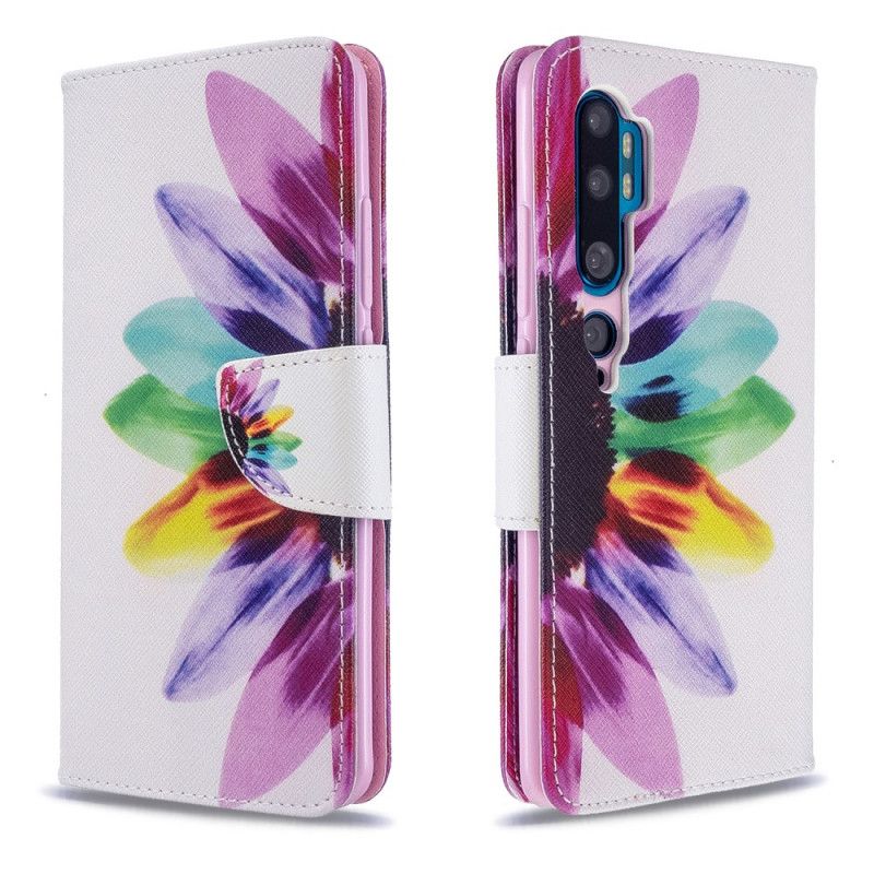 Flip Cover Xiaomi Mi Note 10 / 10 Pro Mobilcover Akvarelblomst