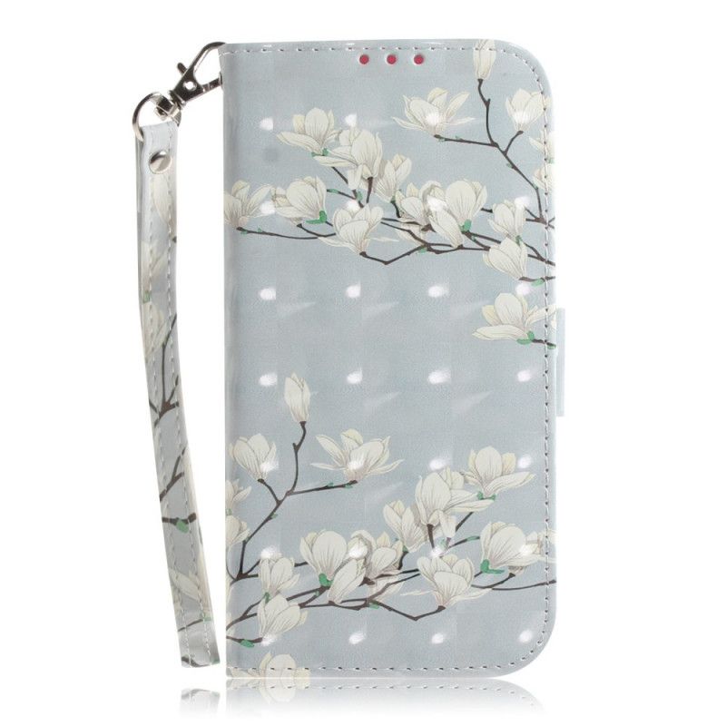 Flip Cover Xiaomi Mi Note 10 / 10 Pro Mobilcover Blomstrende Træ Med Rem