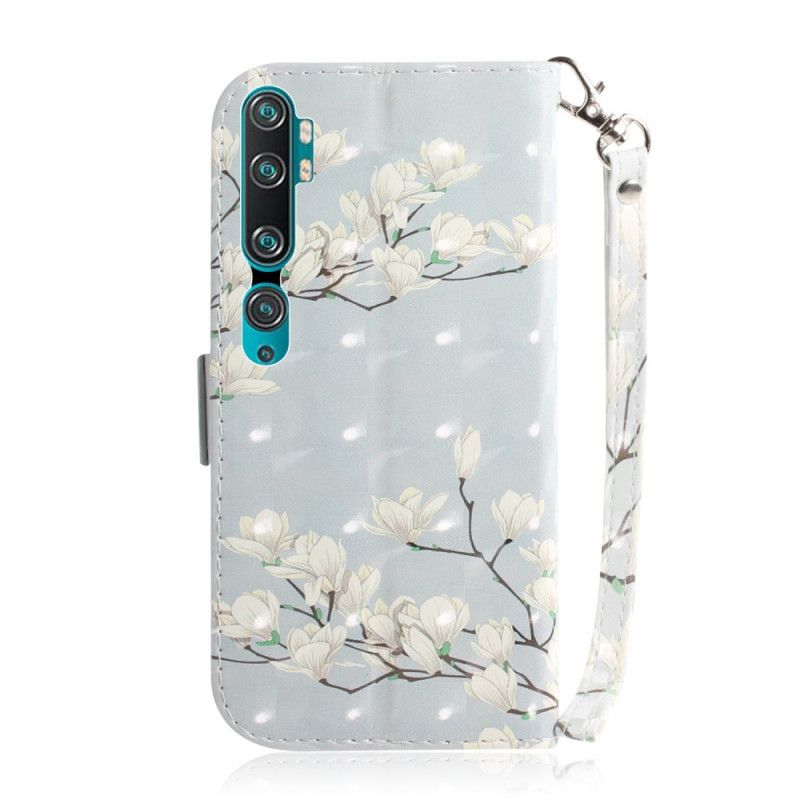 Flip Cover Xiaomi Mi Note 10 / 10 Pro Mobilcover Blomstrende Træ Med Rem