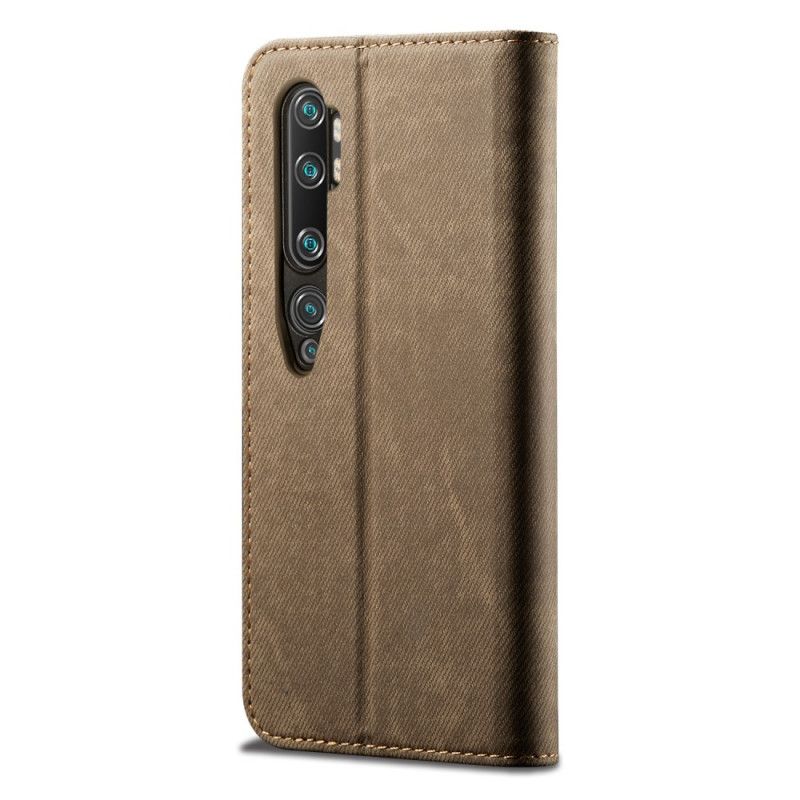 Læder Cover for Xiaomi Mi Note 10 / 10 Pro Sort Jeansstof