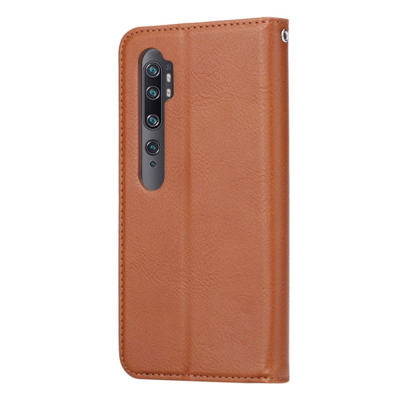 Læder Cover Xiaomi Mi Note 10 / 10 Pro Sort Kortholder I Kunstlæder