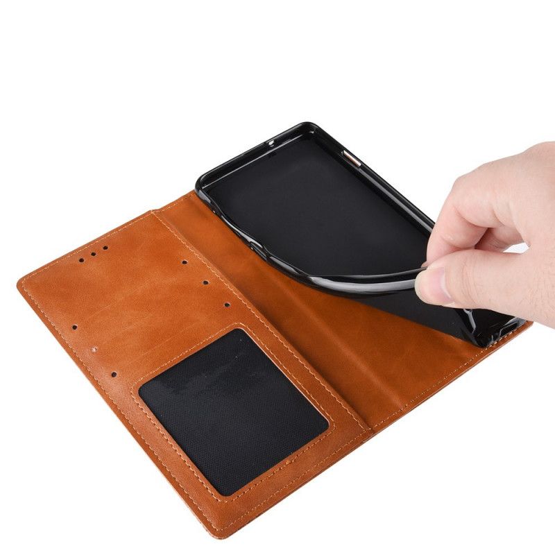 Læder Cover Xiaomi Mi Note 10 / 10 Pro Sort Mobilcover Stiliseret Vintage-Lædereffekt